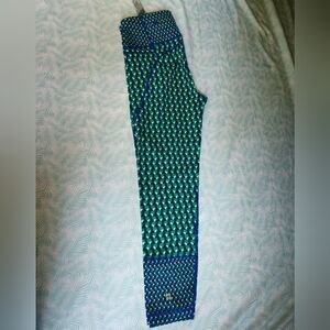 New Sweaty Betty Green Patterned Leggings..size 8 Or M